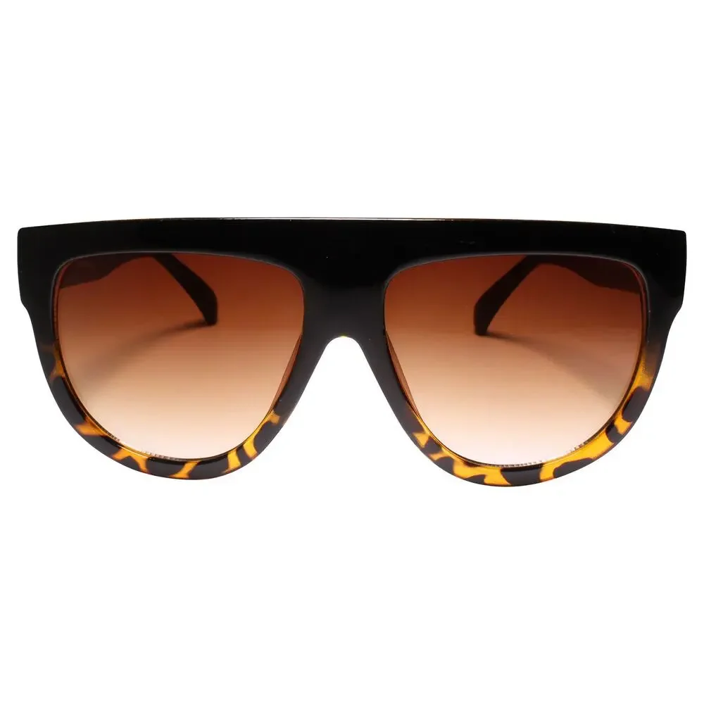Black & Tortoise Dapper Clubbing Flat Top 80s 90s Hip Hop Mens Womens Sunglasses